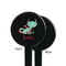 Chinese Zodiac Black Plastic 7" Stir Stick - Single Sided - Round - Front & Back