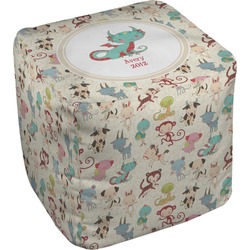 Chinese Zodiac Cube Pouf Ottoman (Personalized)