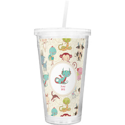 Chinese Zodiac Double Wall Tumbler with Straw (Personalized)