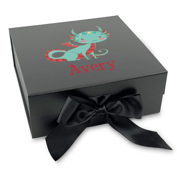 Custom Chinese Zodiac Gift Box with Magnetic Lid - Black (Personalized)