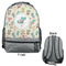 Chinese Zodiac Large Backpack - Gray - Front & Back View