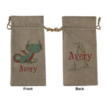 Chinese Zodiac Large Burlap Gift Bag - Front & Back (Personalized)