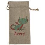 Chinese Zodiac Large Burlap Gift Bag - Front (Personalized)