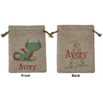 Chinese Zodiac Medium Burlap Gift Bag - Front & Back (Personalized)