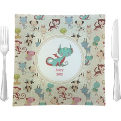 Chinese Zodiac Glass Square Lunch / Dinner Plate 9.5" (Personalized)