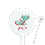 Chinese Zodiac 5.5" Round Plastic Stir Sticks - White - Double Sided (Personalized)