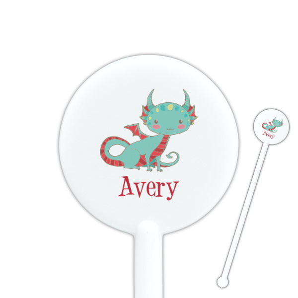 Custom Chinese Zodiac 5.5" Round Plastic Stir Sticks - White - Single Sided (Personalized)