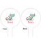 Chinese Zodiac White Plastic 6" Food Pick - Round - Double Sided - Front & Back