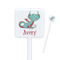 Chinese Zodiac White Plastic Stir Stick - Square - Closeup