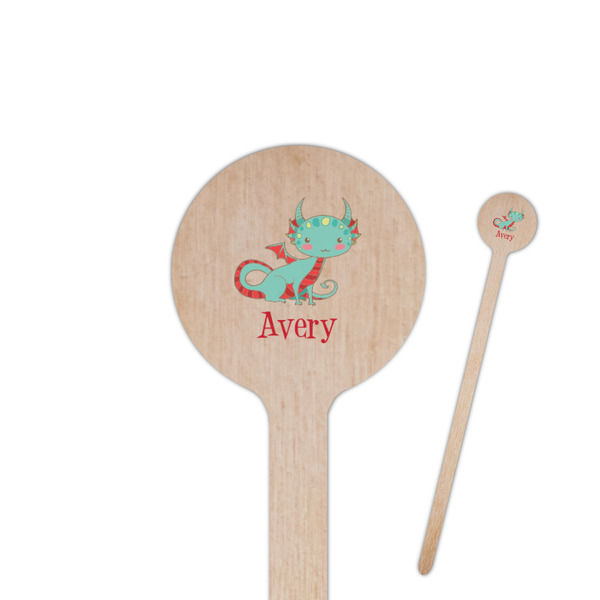 Custom Chinese Zodiac 7.5" Round Wooden Stir Sticks - Single Sided (Personalized)