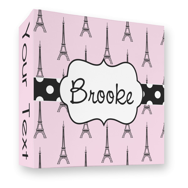 Custom Eiffel Tower 3 Ring Binder - Full Wrap - 3" (Personalized)