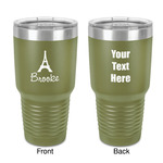 Eiffel Tower 30 oz Stainless Steel Tumbler - Olive - Double-Sided (Personalized)