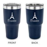 Eiffel Tower 30 oz Stainless Steel Tumbler - Navy - Double Sided (Personalized)