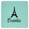 Eiffel Tower 9" x 9" Teal Leatherette Snap Up Tray - APPROVAL