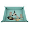 Eiffel Tower 9" x 9" Teal Leatherette Snap Up Tray - STYLED