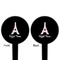 Eiffel Tower Black Plastic 4" Food Pick - Round - Double Sided - Front & Back