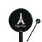 Eiffel Tower Black Plastic 5.5" Stir Stick - Round - Closeup