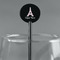 Eiffel Tower Black Plastic 5.5" Stir Stick - Round - Main