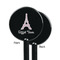 Eiffel Tower Black Plastic 5.5" Stir Stick - Single Sided - Round - Front & Back