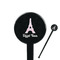 Eiffel Tower Black Plastic 7" Stir Stick - Round - Closeup