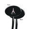 Eiffel Tower Black Plastic 7" Stir Stick - Single Sided - Oval - Front & Back