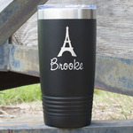 Eiffel Tower 20 oz Stainless Steel Tumbler - Black - Double Sided (Personalized)