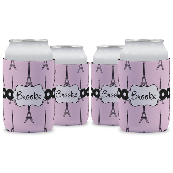 Custom Eiffel Tower Can Cooler (12 oz) - Set of 4 w/ Name or Text