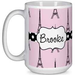 Eiffel Tower 15 Oz Coffee Mug - White (Personalized)