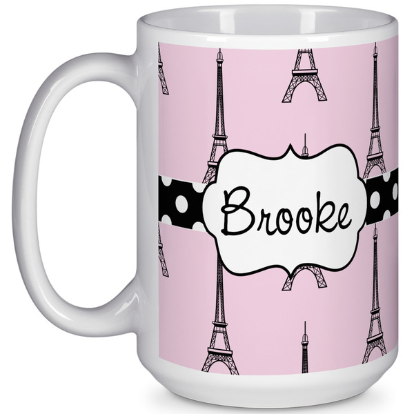 Custom Eiffel Tower 15 Oz Coffee Mug - White (Personalized)