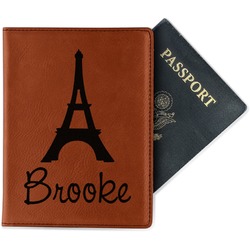 Eiffel Tower Passport Holder - Faux Leather - Single Sided (Personalized)