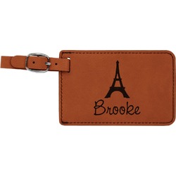 Eiffel Tower Leatherette Luggage Tag (Personalized)