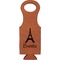 Eiffel Tower Cognac Leatherette Wine Totes - Single Front