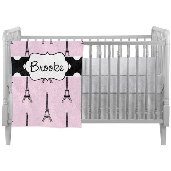 Custom Eiffel Tower Crib Comforter / Quilt (Personalized)