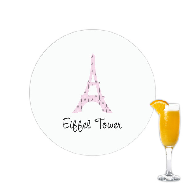 Custom Eiffel Tower Printed Drink Topper - 2.15" (Personalized)