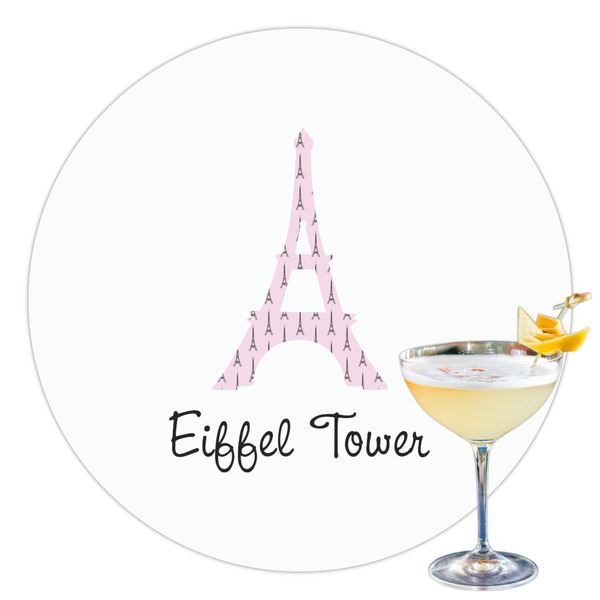 Custom Eiffel Tower Printed Drink Topper - 3.5" (Personalized)