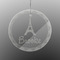 Eiffel Tower Engraved Glass Ornament - Round (Front)