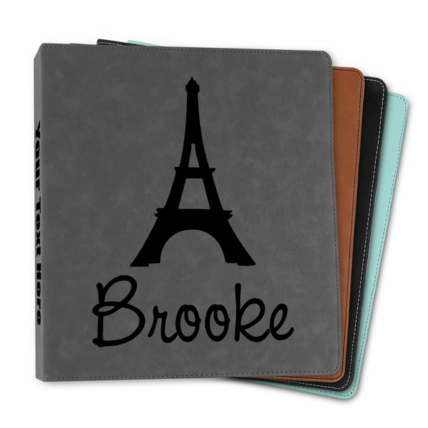 Custom Eiffel Tower Leather Binder - 1" (Personalized)