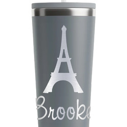 Eiffel Tower RTIC Everyday Tumbler with Straw - 28oz - Grey - Double-Sided (Personalized)