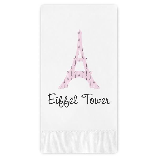 Custom Eiffel Tower Guest Napkins - Full Color - Embossed Edge (Personalized)