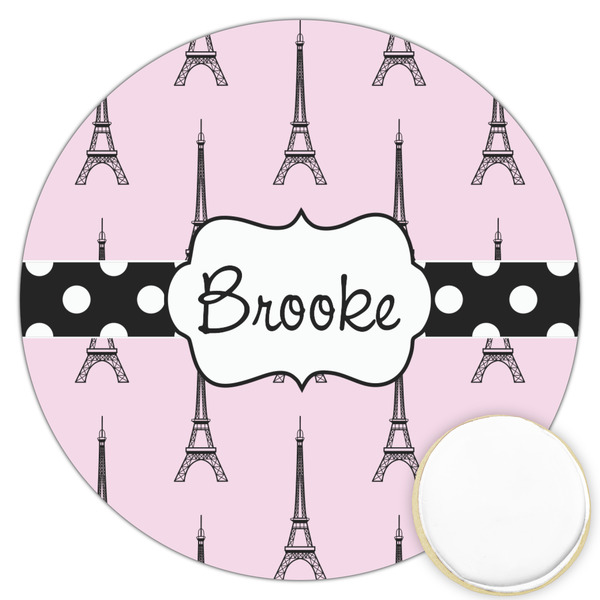 Custom Eiffel Tower Printed Cookie Topper - 3.25" (Personalized)