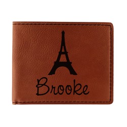 Eiffel Tower Leatherette Bifold Wallet - Double Sided (Personalized)