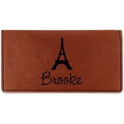Eiffel Tower Leatherette Checkbook Holder - Single Sided (Personalized)