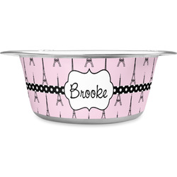 Eiffel Tower Stainless Steel Dog Bowl - Large (Personalized)