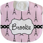 Eiffel Tower Velour Baby Bib w/ Name or Text