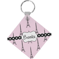 Eiffel Tower Diamond Plastic Keychain w/ Name or Text