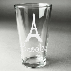Eiffel Tower Pint Glass - Engraved (Single) (Personalized)
