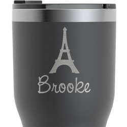 Eiffel Tower RTIC Tumbler - Black - Engraved Front (Personalized)