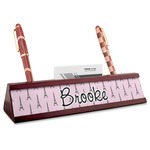 Eiffel Tower Red Mahogany Nameplate with Business Card Holder (Personalized)