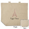 Eiffel Tower Reusable Cotton Grocery Bag - Front & Back View