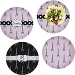 Eiffel Tower Set of 4 Glass Lunch / Dinner Plate 10" (Personalized)